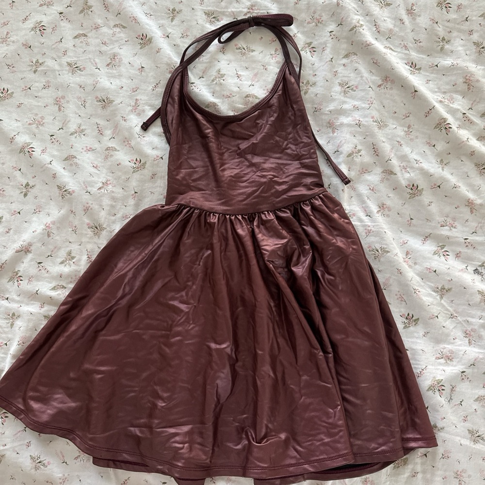 American Apparel Brown Halter Sundress Cocktail
